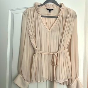 Banana Republic Factory blush pleated semi sheer top